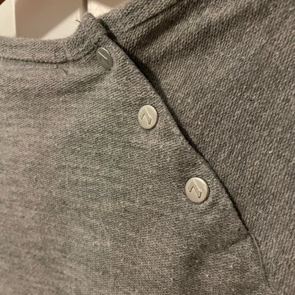 7 FOR ALL MANKIND Jumper Pullover Sweater Grey Pink Floral Buttons Girl’s 4T - Picture 4 of 5